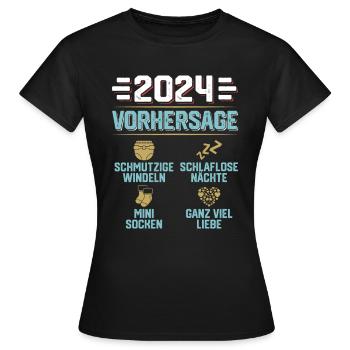 Vorhersage 2024 bald Vater Babyparty 2024 - Frauen T-Shirt - Schwarz - Vorne - AI Model Female 172 dark (172cm)