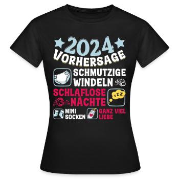 Vorhersage 2024 bald Vater Babyparty 2024 - Frauen T-Shirt - Schwarz - Vorne - AI Model Female 172 dark (172cm)
