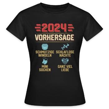 Vorhersage 2024 bald Vater Babyparty 2024 - Frauen T-Shirt - Schwarz - Vorne - AI Model Female 172 dark (172cm)