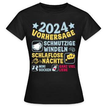 Vorhersage 2024 bald Vater Babyparty 2024 - Frauen T-Shirt - Schwarz - Vorne - AI Model Female 172 dark (172cm)