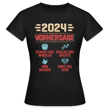 Vorhersage 2024 bald Vater Babyparty 2024 - Frauen T-Shirt - Schwarz - Vorne - AI Model Female 172 dark (172cm)