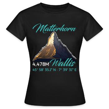 Matterhorn Wanderer Bergfan klettern Hiking - Frauen T-Shirt - Schwarz - Vorne - AI Model Female 172 dark (172cm)