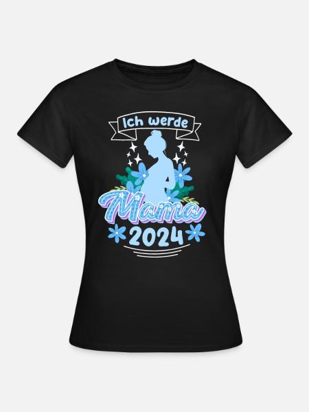 Ich werde Mama 2024 Schwangere Mütter 2024 - Frauen T-Shirt - Schwarz
