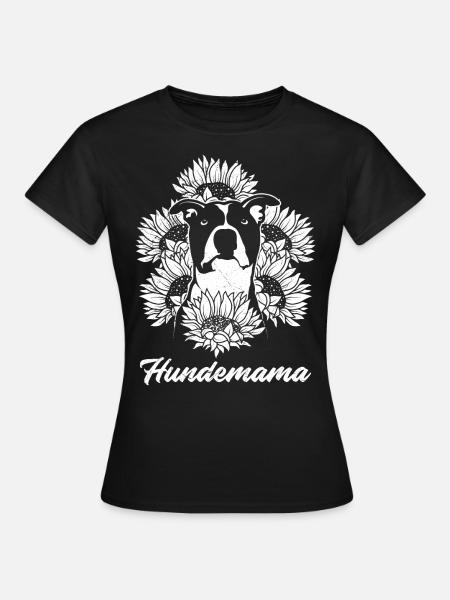 Pitbull Mama Sonnenblumen Pitbulls Hundeliebe - Frauen T-Shirt - Schwarz