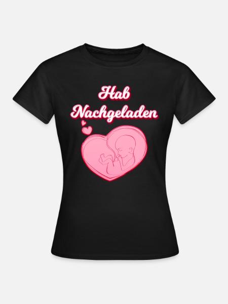 Werdende Mütter 2024 Hab nachgeladen Schwangere - Frauen T-Shirt - Schwarz