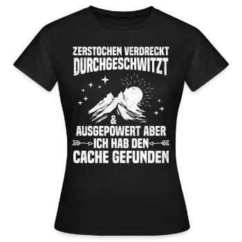 Geocacher Ich hab den Cache gefunden Geocache - Frauen T-Shirt - Schwarz - Vorne - AI Model Female 172 dark (172cm)