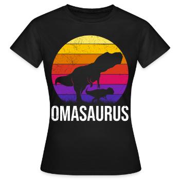Omasaurus Muttertag Großmutter Dinosaurier - Frauen T-Shirt - Schwarz - Vorne - AI Model Female 172 dark (172cm)