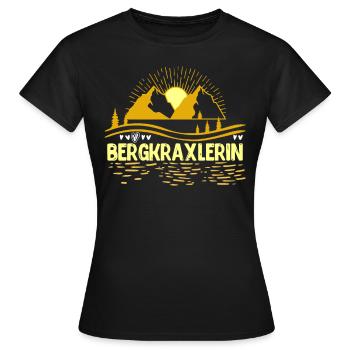 Bergkraxlerin Bergfan Wandern Wanderer - Frauen T-Shirt - Schwarz - Vorne - AI Model Female 172 dark (172cm)