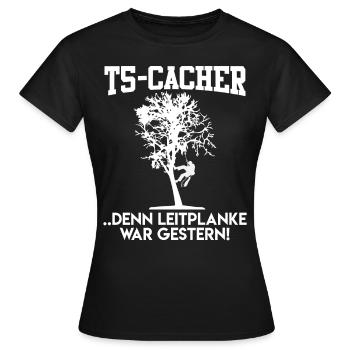 Geocaching Geocacher GPS Schnitzeljagd - Frauen T-Shirt - Schwarz - Vorne - AI Model Female 172 dark (172cm)