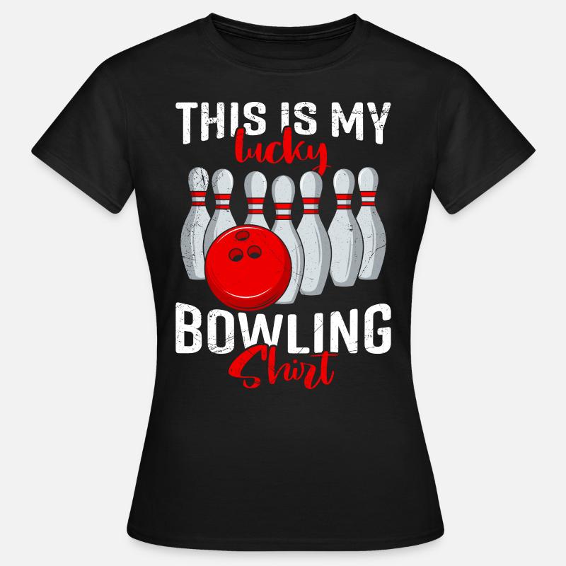Bowling antrekk Dette er min Lucky Bowling skjorte - T-skjorte for kvinner - svart