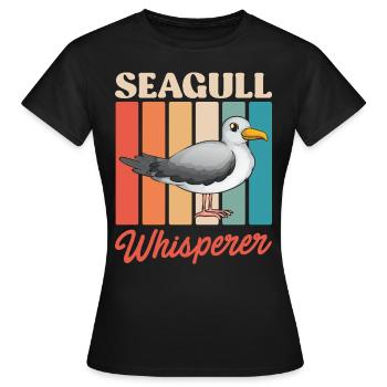Seagull Whisperer Vogelliebhaber Seevogel - Frauen T-Shirt - Schwarz - Vorne - AI Model Female 172 dark (172cm)