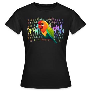 Les tourtereaux LOVE Bird Love Birds Lovebird - T-shirt Femme - noir - Devant - AI Model Female 172 dark (172cm)