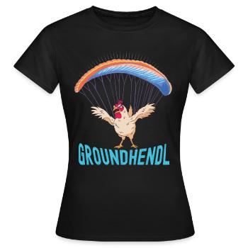 Gleitschirmflieger Groundhendl Paraglider Frauen - Frauen T-Shirt - Schwarz - Vorne - AI Model Female 172 dark (172cm)
