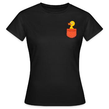 Chemise canard canard canard éventail canard oiseaux canards canards - T-shirt Femme - noir - Devant - AI Model Female 172 dark (172cm)