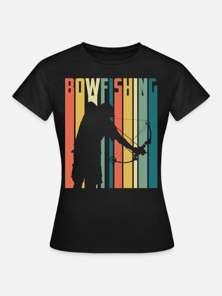 Bogenfischen Bogenjäger Fischjagd Bogen - Frauen T-Shirt - Schwarz