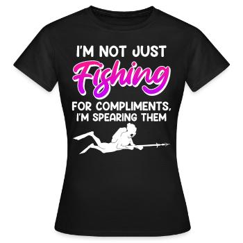 Speerfischen Not just Fishing for Compliments - Women's T-Shirt - black - Front - AI Model Female 172 dark (172cm)