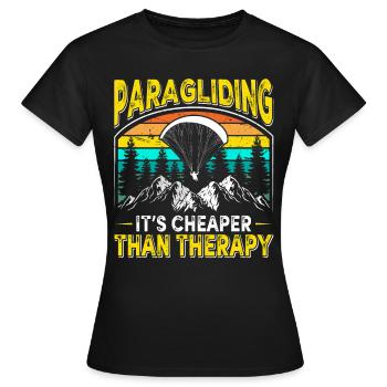 Le parapente moins cher que le vol en parapente thérapeutique - T-shirt Femme - noir - Devant - AI Model Female 172 dark (172cm)