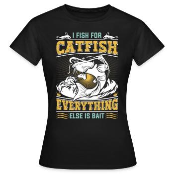 Wels Angeln Je pêche pour Catfish Waller Angler - T-shirt Femme - noir - Devant - AI Model Female 172 dark (172cm)