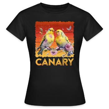 Canaries Canary Bird Bird Lovers - T-shirt Femme - noir - Devant - AI Model Female 172 dark (172cm)