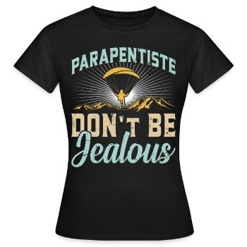Parapentiste Parapentiste Ne soyez pas jaloux - T-shirt Femme - noir - Devant - AI Model Female 172 dark (172cm)