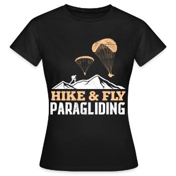 Randonnée et vol en parapente Alpinisme - T-shirt Femme - noir - Devant - AI Model Female 172 dark (172cm)