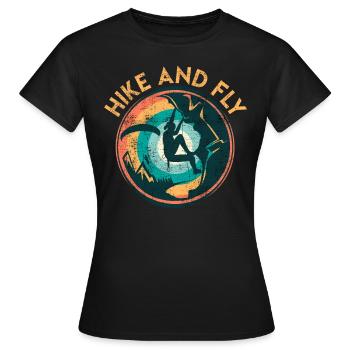 Randonnée en parapente et alpinisme en vol - T-shirt Femme - noir - Devant - AI Model Female 172 dark (172cm)