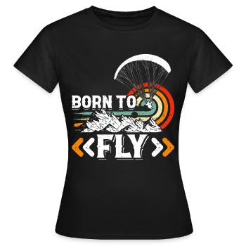 Né pour voler en parapente - T-shirt Femme - noir - Devant - AI Model Female 172 dark (172cm)