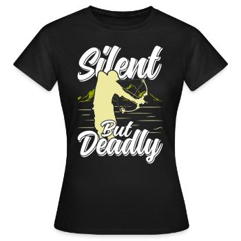 Bogenfischen Silent but Deadly Bogenfischer - Frauen T-Shirt - Schwarz - Vorne - AI Model Female 172 dark (172cm)