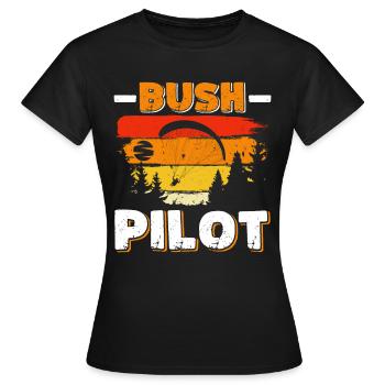 Paraglider Bush Pilot Gleitschirmflieger - Women's T-Shirt - black - Front - AI Model Female 172 dark (172cm)