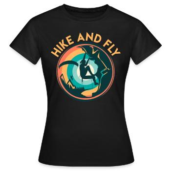 Randonnée en parapente et alpinisme en vol - T-shirt Femme - noir - Devant - AI Model Female 172 dark (172cm)