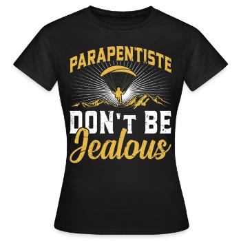 Parapentiste Parapentiste Ne soyez pas jaloux - T-shirt Femme - noir - Devant - AI Model Female 172 dark (172cm)