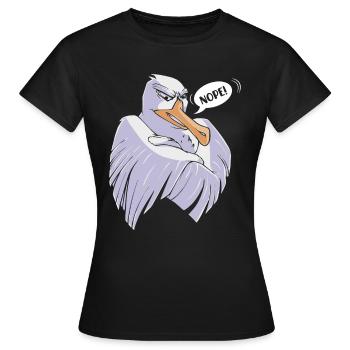 Mouettes têtues NOPE! Oiseau côtier Mouette - T-shirt Femme - noir - Devant - AI Model Female 172 dark (172cm)