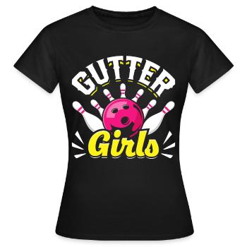 Bowling Damen Gutter Girls Shirt Bowler - Women's T-Shirt - black - Front - AI Model Female 172 dark (172cm)