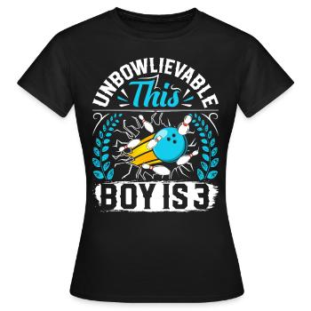B-Day Unbelievable This Boy is 3 Bday Party - Women's T-Shirt - black - Front - AI Model Female 172 dark (172cm)