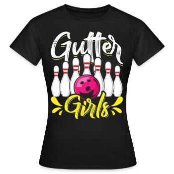 Bowling Damen Gutter Girls Shirt Bowler - Women's T-Shirt - black - Front - AI Model Female 172 dark (172cm)