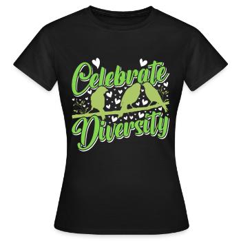 Canaries Celebrate Diversity Canary - Women's T-Shirt - black - Front - AI Model Female 172 dark (172cm)