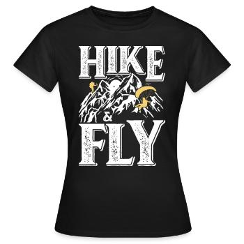 Randonnée et vol en parapente Parapentes - T-shirt Femme - noir - Devant - AI Model Female 172 dark (172cm)