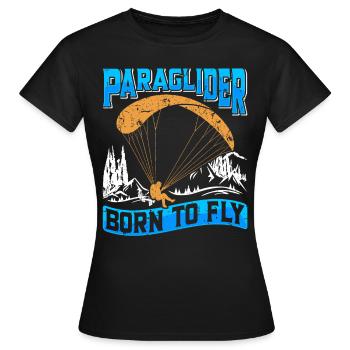 Parapente né pour voler Sport Flying - T-shirt Femme - noir - Devant - AI Model Female 172 dark (172cm)