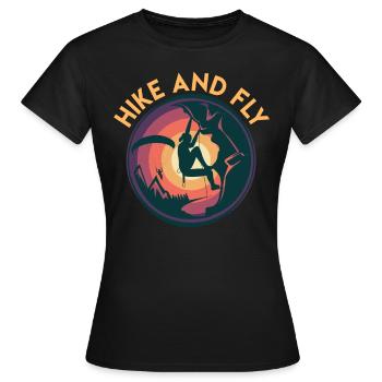 Randonnée en parapente et alpinisme en vol - T-shirt Femme - noir - Devant - AI Model Female 172 dark (172cm)