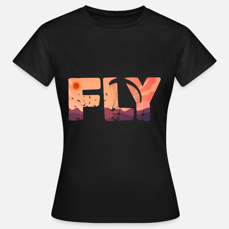 Fliegen Gleitschirmflieger Paragliding Piloten - Dame-T-shirt - sort