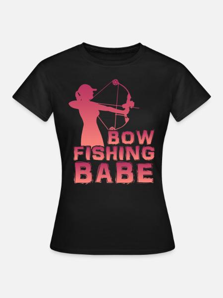 Bowfishing Babe Bogenfischer Fischjagd Girls - Frauen T-Shirt - Schwarz