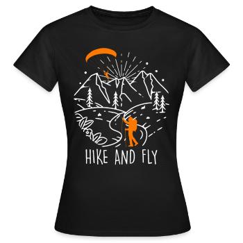 Randonnée en parapente et alpinisme en vol - T-shirt Femme - noir - Devant - AI Model Female 172 dark (172cm)