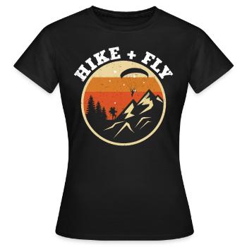 Randonnée et vol en parapente Alpinisme - T-shirt Femme - noir - Devant - AI Model Female 172 dark (172cm)