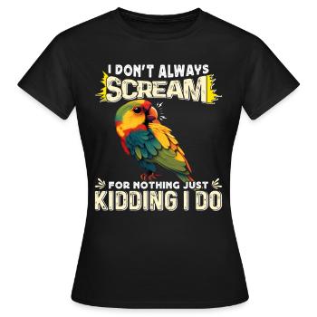 Les tourtereaux Je ne crie pas toujours pour rien - T-shirt Femme - noir - Devant - AI Model Female 172 dark (172cm)