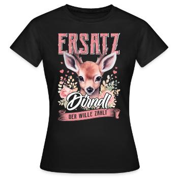 Trachten Frauen Ersatz Dirndl Shirt - T-shirt Femme - noir - Devant - AI Model Female 172 dark (172cm)