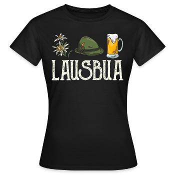 Lausbua Bayern Shirt Männer Bayerisches Shirt - Frauen T-Shirt - Schwarz - Vorne - AI Model Female 172 dark (172cm)