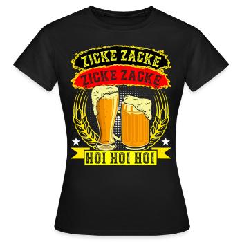 Zacke Zacke Hoi Hoi Hoi - Frauen T-Shirt - Schwarz - Vorne - AI Model Female 172 dark (172cm)