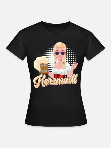 Herbstfest Bayerische Frauen Dirndl Shirt - Frauen T-Shirt - Schwarz
