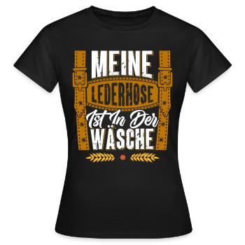 Mes lederhosen sont toujours dans le lavage Trachten - T-shirt Femme - noir - Devant - AI Model Female 172 dark (172cm)