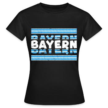 Bavière Bleu Blanc État libre de Bavière Bavarois - T-shirt Femme - noir - Devant - AI Model Female 172 dark (172cm)